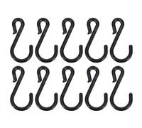 POPETPOP Heavy Duty Plastic S Hooks 6Mm Black 10Pcs Safety Chain Connectors for Emergency Cones and Road Barrier Fence Outdoor Applications
