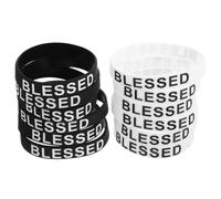 POPETPOP Holy Motivational Bracelets Waterproof Silicone Wristbands 12pcs for Men and Women with Comfort Fit, Stylish Religious Rubber Bands Suitable for Weightlifting and Dieting