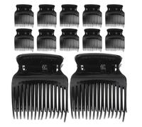 POPETPOP Hot Rollers Clips 12pcs Travel Roller Clips Black ABS Easy to Use Hair Sectioning Clips for DIY Hair Styling and Hair Section Styling for Women and