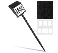 POPETPOP House Number Sign Solar Powered LED Illuminated Address Plaque for Outdoor Wall or Ground Mount with Automatic Light Sensor for Home Entrance