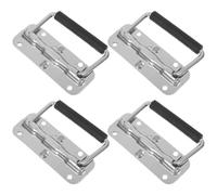 POPETPOP Industrial Carry Handle 4 Inch Fold Away Spring Loaded Screw Mount | Pressure Casting Construction, Fold-away 0-180° Hinge, Surface Mount Hardware, for Rv Toolbox and Utility Cases