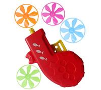 POPETPOP Interactive Flying Disc Cat Toy: Cat Fetch Toy with Colorful Flying Discs Set for Kitten Exercise Training - Pet Exercise Wheel for Indoor Outdoor(1 Spinning Launchers with 4 Wheels)