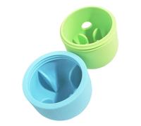 POPETPOP Interactive Pet Slow Feeder for Dogs and Cats, Silicone Chew Puzzle Treat Dispenser Balls, Small Fluorescent Green Large Light Blue Sets for Indoor Training and Feeding