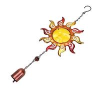 POPETPOP Iron Art Glass Wind Chime Pendant Sun Shape Aeolian Bell Beautiful Decorative Ornament for Home Outdoor