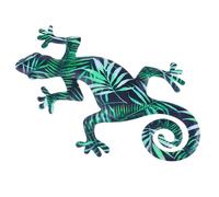 POPETPOP Iron Gecko Wall Art Decoration for Outdoor and Dining Room, Creative Metal Wall Sculpture Ornament Made of Sturdy Iron for Unique Home Decoration