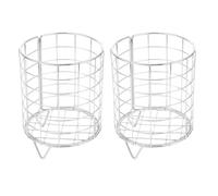 POPETPOP Iron Hay Feeder Sturdy Smooth Surface 2pcs for Rabbits and Guinea Pigs Large Capacity Silver Bunny Cage Accessories for Convenient Feeding