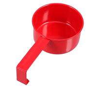 POPETPOP Iron Pet Food Scoop with Hanging Handle Small Red Metal Measuring Spoon for Rice Dog and Cat Food Portion Control for Storage Bucket