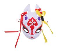 POPETPOP Japanese Fox Mask Full Face Kitsune Festival Mask for Cosplay and Masquerade Authentic Traditional for Halloween Party and Costume Accessory
