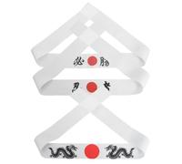 POPETPOP Japanese Headband Set Versatile Polyester Hairbands 3pcs for Karate Training and Kitchen Use for Martial Arts, Sushi Chefs, and Competition Scenarios