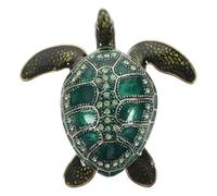 POPETPOP Jewelry Box Alloy Material with Enamel Decoration Sea Turtle Shaped Easy to Open and Close, Practical Use, Small Trinket Organizer for Living Room Or Shop Display