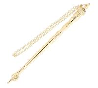 POPETPOP Jewish Bible Pointer Metal Finger Yad with Connected Chain for Torah Reading and Religious Study Gold Tone