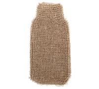 POPETPOP Jute Exfoliating Gloves Bath Mitt Fullwrap Design and Thumb Shape, Removes Dead Skin and Debris, for Shower and Bath Use by Women and Men, Khaki Colour