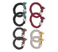 POPETPOP Kawaii Animal Hair Ties 8Pcs Beaded Elastic Hair Bands for Soft No Damage Ponytail Holders for School and Daily Use