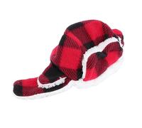 POPETPOP Large-breed Dog Beret Hat for Winter Windproof Plush Cap Casual Black Red Pet Accessory for Parties Photos and Daily Wear