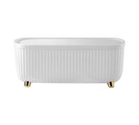 POPETPOP Large Capacity Cable Storage Box Organizer for Small Items and Cables, Abs Material with Tangle Prevention Feature, Stylish White Design Suitable for Living Room and Office Desk