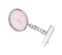 POPETPOP Large Dial Nurse Hanging Watch Portable Analog Pocket Watch for Nursing Students and Professionals Lightweight Medical Lapel Pin Accessory in Pink Simple Stylish