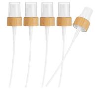 POPETPOP Leak-Proof Spray Bottle Nozzle Replacement 5Pcs Fine Mist Pump Sprayer Bamboo Finish for Essential Oil and Perfume Bottles Suitable for Cosmetic Bottling