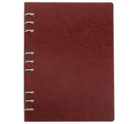 POPETPOP Leather Ring Binder Notebook B5 Brown, Refillable Portable Schedule Notebook with Horizontal Ruled Pages for Writing and Monthly Planning