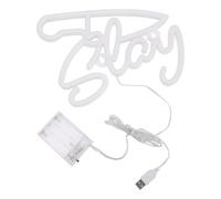 POPETPOP LED Slay Neon Light Sign with Base Bedroom Neon Light Decoration for Wall Decor and Ambient Lighting