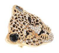 POPETPOP Leopard Head Brooch Men’s Rhinestone Animal Lapel Pin Collar Clip Decorative Scarf and Sweater Clip Gold Tone Badge for Jacket and Coat Accessories