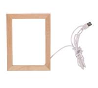 POPETPOP light photo frame LED light picture frame wooden desktop ornaments blank board USB powered 170x130mm