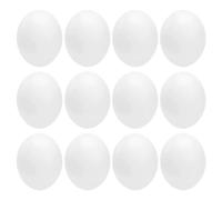 POPETPOP Lightweight Plastic Fake Bird Eggs 12Pcs Realistic Nest Eggs for Pigeons Parrots and Finches Breeding Simulation and Habitat Enrichment