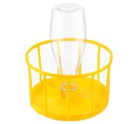 POPETPOP Lizard Turtle Water Feeder Reptile Pet Feeding Bowl with Suction Cup Yellow for Terrarium Use