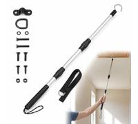 POPETPOP Loft Ladder Pole with Hook, Telescopic Loft Hatch Pole for Attic Access, Extendable Pull Down Rod for Window Opener and Caravan Awning
