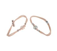 POPETPOP Long Distance Couple Bracelets Copper and Thread Rope Material 2pcs with Instant Touch Response and Continuous Communication Romantic Stylish Design for Boyfriend and Girlfriend