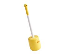POPETPOP Long Handle Toilet Brush with Holder for Bathroom Cleaning, Yellow Silicone Toilet Bowl Brush with Wall Mounted Holder, Efficient Cleaning Tool with Duck Shape and Flexible