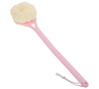 POPETPOP Long-Handled Bath Ball Shower Scrubber Soft Pbt Bristles and Hanging Hole Design, Pink Portable Net-Shaped Body Cleaner for Rubbing Back and Rich Bubble Generation in Shower