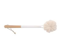 POPETPOP Long Handled Dual-Sided Body Brush with Soft Nylon Bristles and Wooden Handle for Gentle Cleansing and Exfoliating Back and Feet, Bath Scrubber for Men
