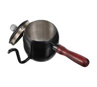 POPETPOP Long Mouth Coffee Kettle Stainless Steel with Wooden Handle Heat Resistant Hand Pour-Over Pot for Kitchen and Friend Gathering Use