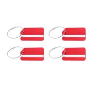 POPETPOP Luggage Tags Suitcase Name Tags with String and Screw Connector 5pcs Aluminium Alloy Practical Red for Travel Handbags and Suitcases