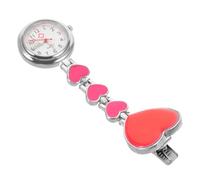POPETPOP Luminous Nurse Hanging Watch with Four Heart Design Fashion Pocket Watch for Doctors and Nurses Practical Chest Decoration for Hospital Clinic Rosy