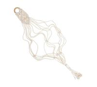 POPETPOP Macrame Ukulele Wall Hanger Handwoven Guitar Holder Mesh Storage Bag 125Cm White for Musical Instruments Display and Organizing