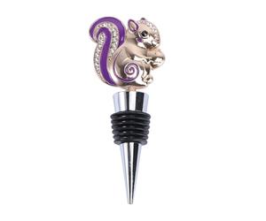 POPETPOP Made of Zinc Alloy Shaped Squirrel Bottle Wine with Rhinestone Inlaid with Reusable and Cone Shape 6-Layer Enlarged Part Fits Kinds of Bottles