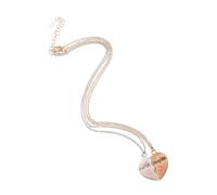 POPETPOP Magnetic Heart Pendant Necklace for Women Alloy Mother Daughter Jewelry Mother's Day Elegant Chain Necklaces with Safe Skin Material