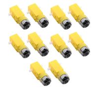 POPETPOP Magnetic Interference Dc Geared Motor Dual Shaft 10 Pack Metal Sturdy Motor for DIY Robot and Smart Car Intelligent Vehicle Use