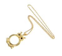 POPETPOP Magnifier Lens Owl Pendant Necklace Vintage Metal Reading Magnifying Glass Jewelry for Women Book Inspection and Small Detail Viewing