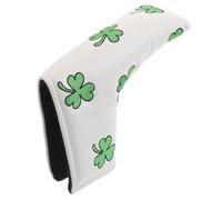 POPETPOP Mallet Putter Cover Pu Golf Headcover with Shamrock Embroidery Irish-themed Luck Golf Accessory for Putter Protection