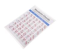 POPETPOP Mandolin Chord Chart Poster Portable Mandolin Accessory with Colorful Fretboard Fingering Diagram for Musical Instrument Supplies