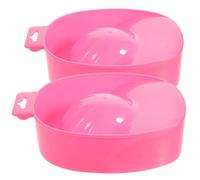 POPETPOP Manicure Bowl Set of 2 Nail Care Bowls Hand Soaking Trays for Nail Polish Remover 6.69X4.61X2.36 Inch Cuticle Treatment Spa Tool for Home and Salon Use