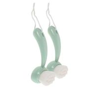 POPETPOP Manual Facial Cleansing Brushes Plastic and Man-made Fiber 2pcs, and Blackhead Removal with Long Handle and Soft Bristles Face Brush Applicators for Exfoliating, Deep Cleaning
