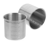 POPETPOP Measuring Cups Easy-to-Read Markings 2pcs Stainless Steel 250ml Sturdy Rice Measuring Cups Scaled Containers, Compact and Easy to Store for Cooking and Baking Kitchen Tools