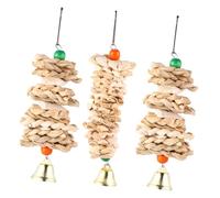 POPETPOP Medium Parrot Toys 3pcs Bird Cuttlebone Chewing Toys for Cage Decorative Parrot Supply for Chewing Random Color