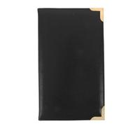 POPETPOP Menu Folder Holds Multiple Pages Tightly with Integrated Slots Pu Leather Check Book Holder 9x5 in Black for Restaurant and Service Counter