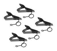 POPETPOP Mic Clips 5Pcs Iron Lapel Microphone Holder for Video Recording and Public Speaking Black Clips to Secure Microphones without Slipping