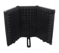 POPETPOP Microphone Pop Filter Shield with Three Panels, Adjustable Angle and Multi-layer Sound Absorption, Made of Iron and Eva Sponge, Reduces Ambient Noise and Diffuses Sound Waves