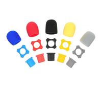 POPETPOP Microphone Protective Covers for Microphone Use 5 Sets Sponge Windshields with Plastic Anti-drop Flexible Bottom Rings on Stage Performances and Dance